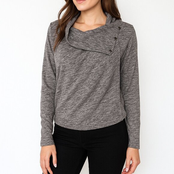 Eddie Bauer Sweaters - Eddie Bauer Cowl Neck Sweater Small Cardigan Gray Gorpcore Outdoors Capsule